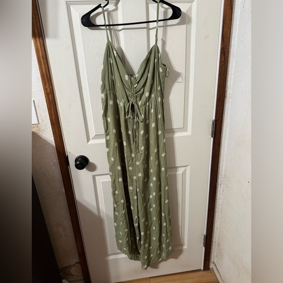 O'Neill Pants - O'Neill Olive Green Floral Jumpsuit